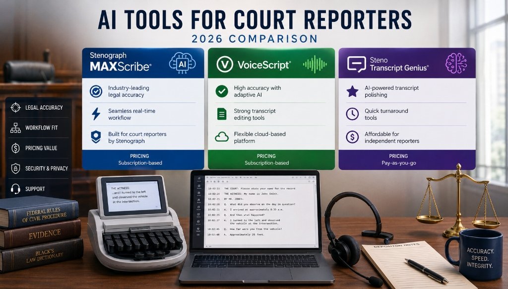 AI Tools for Court Reporters: 2026 Comparison